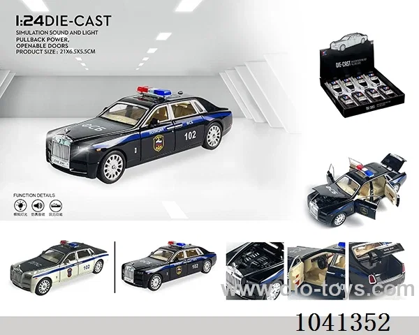 1:24 pull back car with sound&light 2color mixed loading in display box