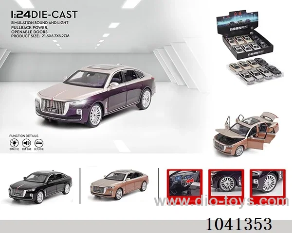 1:24 pull back car with sound&light 3color mixed loading in display box