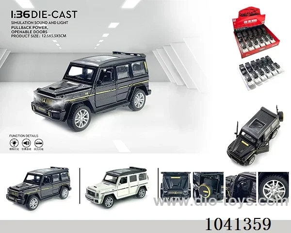 1:36 pull back car with sound&light 2color mixed loading in display box