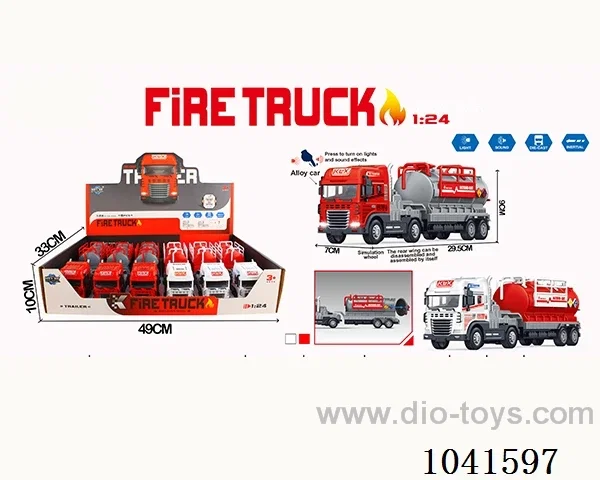 inertia alloy car with  light &musis 2color mixed loading include battery