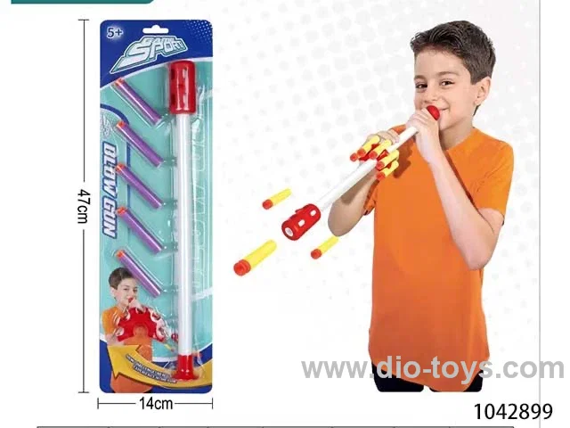 mouth shotting gun in blister card