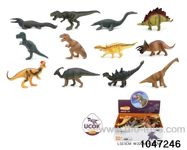 12pcs 9 inch dinosaurs in display box