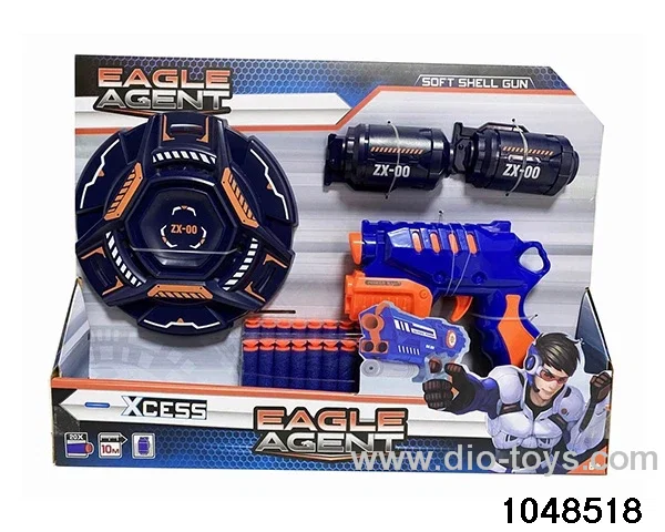 Soft bullet gun in display box