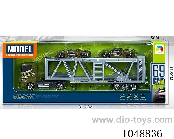 Alloy military series double-decker transporter with 2 alloy military