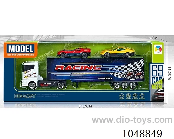 Alloy simulation series container with 2 alloy cars