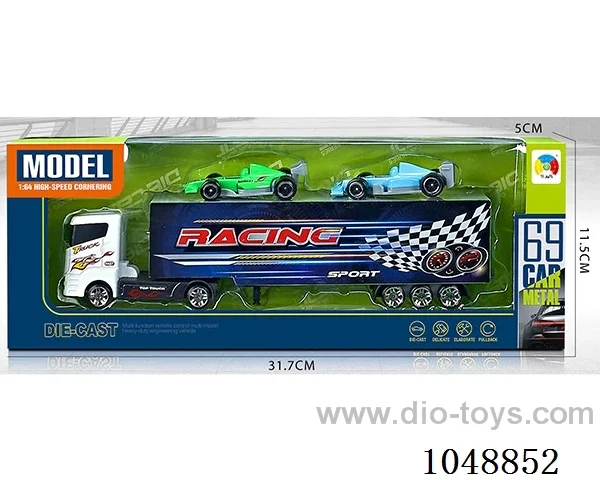 Alloy simulation series containers with 2 alloy F1 cars