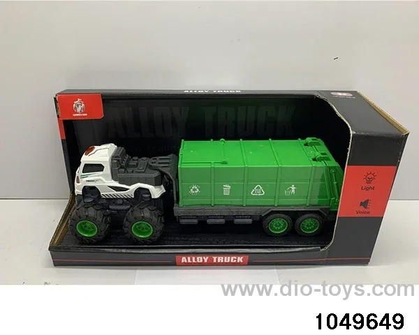 Alloy rubbish truck with lights and music in display box