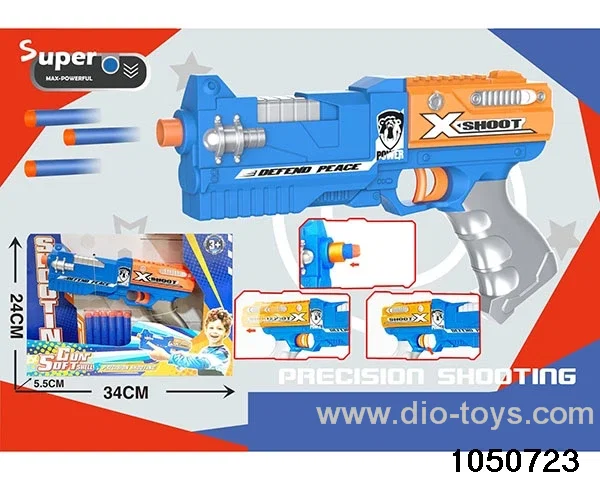 Soft bullet gun in display box