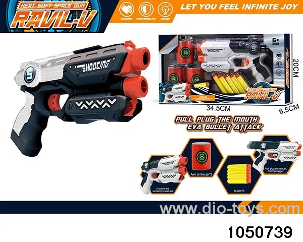 Soft bullet gun in window box