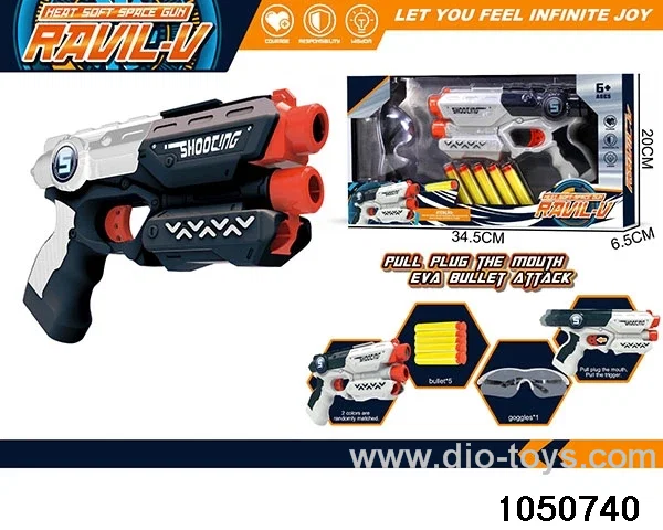 Soft bullet gun in window box