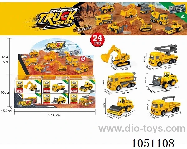 1: 64 engineering alloy cars, 24pcs\/6 models (single price)