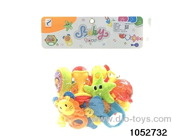 11pcs Teether rattle in PP bag with header