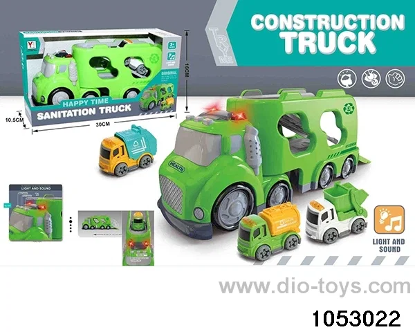 Sliding sound and light car in display box