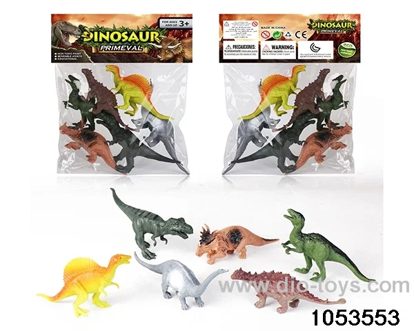 6pcs Dinosaur Set in PP bag with header