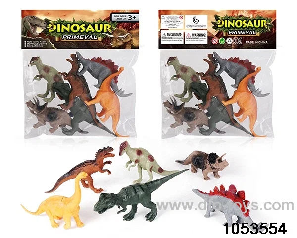 6pcs Dinosaur Set in PP bag with header