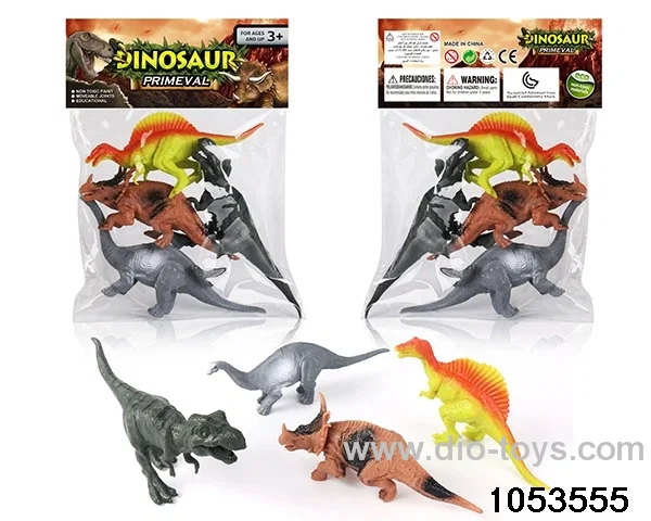 4pcs Dinosaur Set in PP bag with header