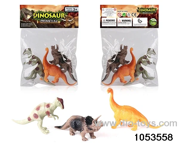 3pcs Dinosaur Set in PP bag with header