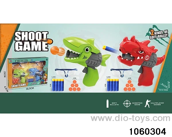 2-in-1 softball gun + ping-pong gun in window box