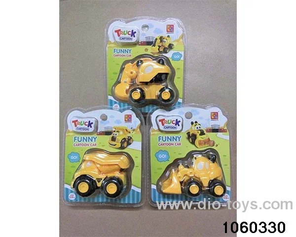 pull back car set in clam shell