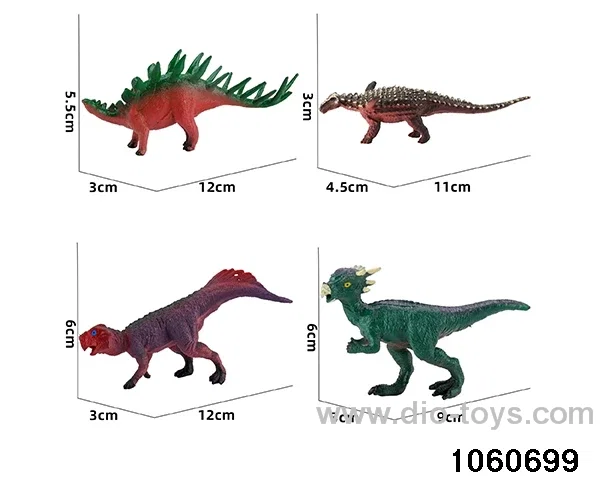 dinosaurs in 4pcs BAG