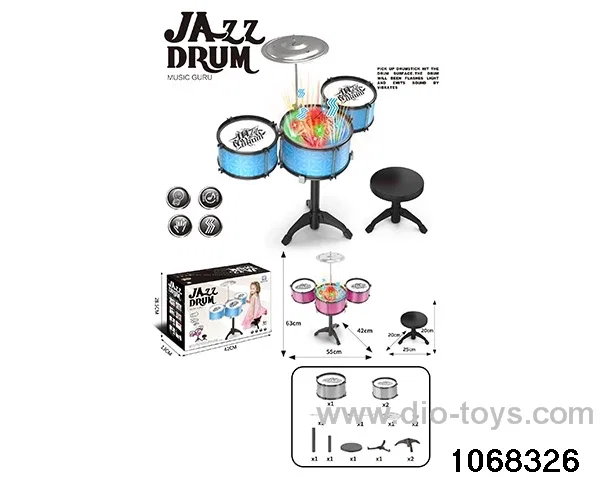 Non-plated 3-Drum Set (with light and chair) in color box