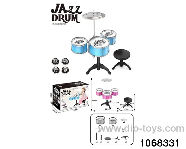 Electroplated 3-Drum Set (no light with chair) in color box
