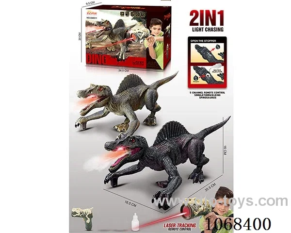 2in1 5ch rc dinosaur with light/sound/spray not included battery