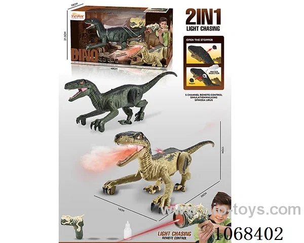 2in1 5ch rc dinosaur with light/sound/spray not included battery