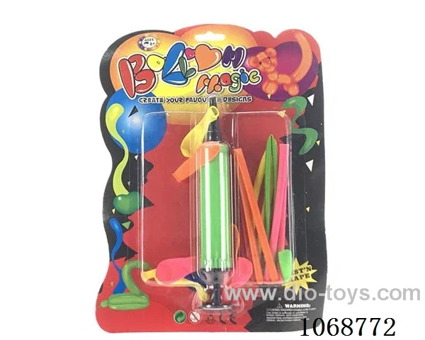 Five strips and 10 balls with a pump