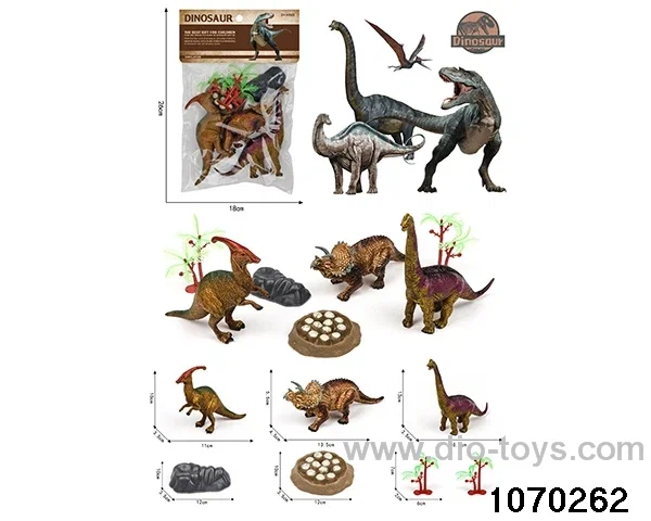 Dinosaur Set in PP bag with header