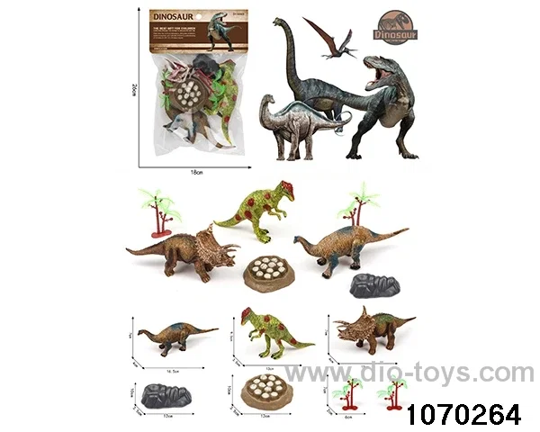 Dinosaur Set in PP bag with header