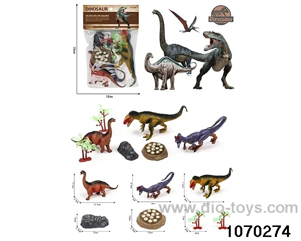 Dinosaur Set in PP bag with header