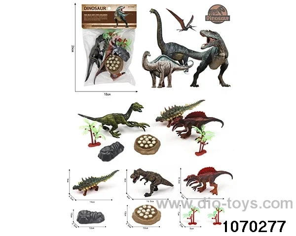 Dinosaur Set in PP bag with header