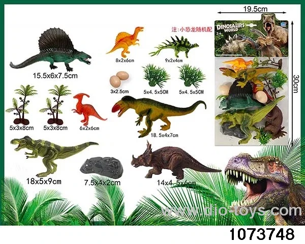 14pcs Dinosaur in PP bag with header