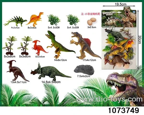 14pcs Dinosaur in PP bag with header