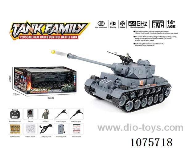 1:18 2.4G 20ch rc tank with water bullet