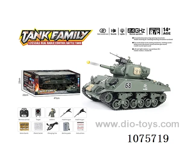 1:18 2.4G 20ch rc tank with water bullet