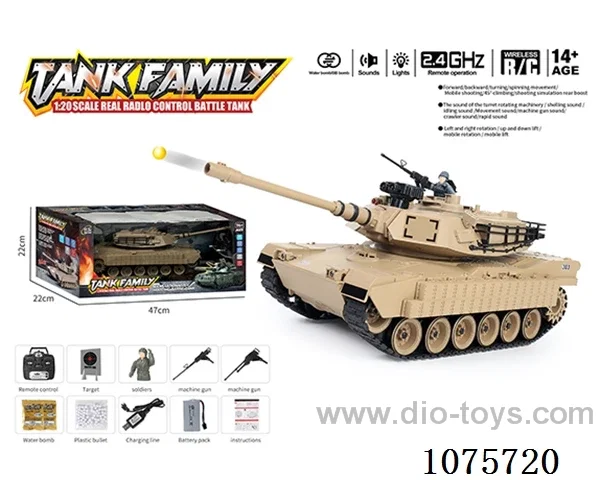 1:18 2.4G 20ch rc tank with water bullet