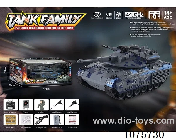 1:18 2.4G 20ch rc tank with water bullet