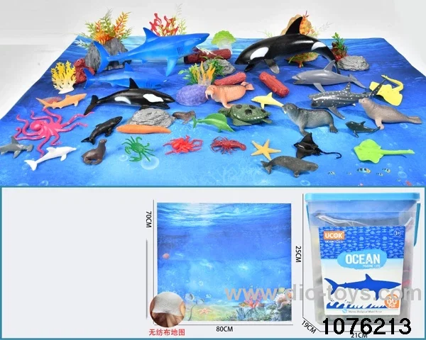 60pcs sea animal set with map