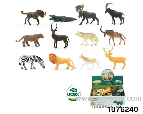 12pcs 5 inch wild animal