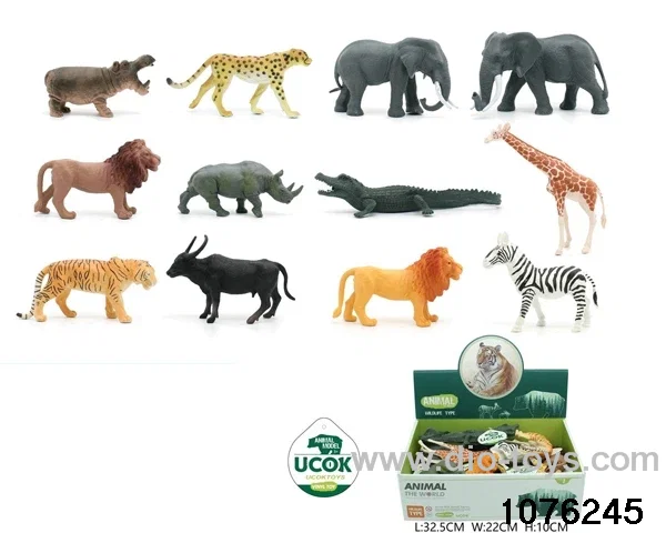 12pcs 8 inch wild animal