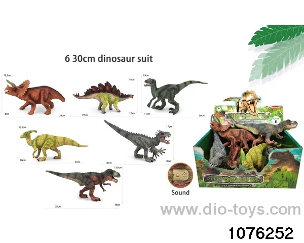6pcs 12 inch dinosaur with sound