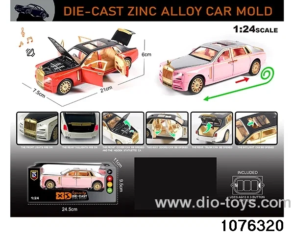 1:24 Alloy Car with Lights & Sound Effects in window box