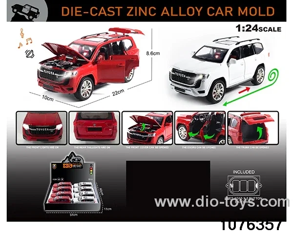 1:24 Alloy Car with Lights & Sound Effects in display box