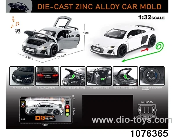 1:32 Alloy Car with Lights & Sound Effects in window box