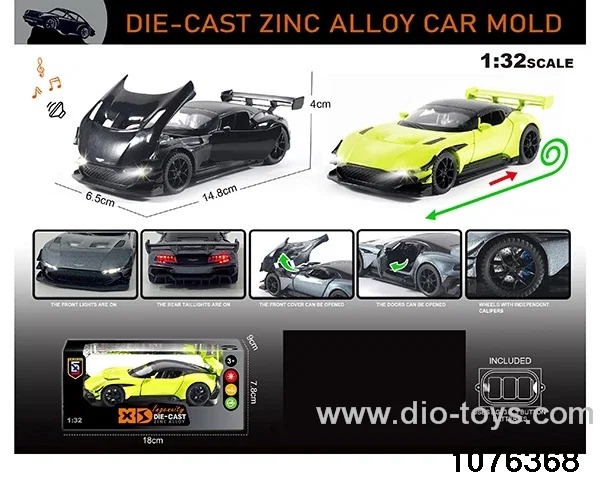 1:32 Alloy Car with Lights & Sound Effects in window box