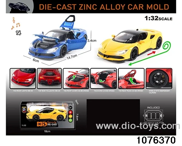 1:32 Alloy Car with Lights & Sound Effects in window box