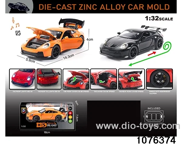 1:32 Alloy Car with Lights & Sound Effects in window box