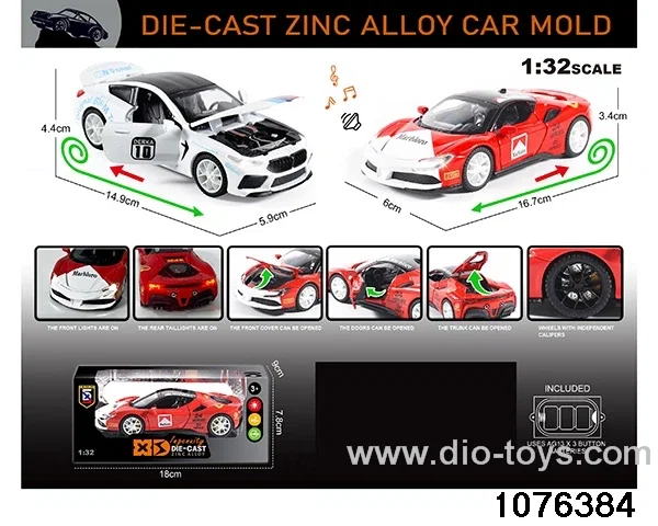 1:32 Alloy Car with Lights & Sound Effects in window box